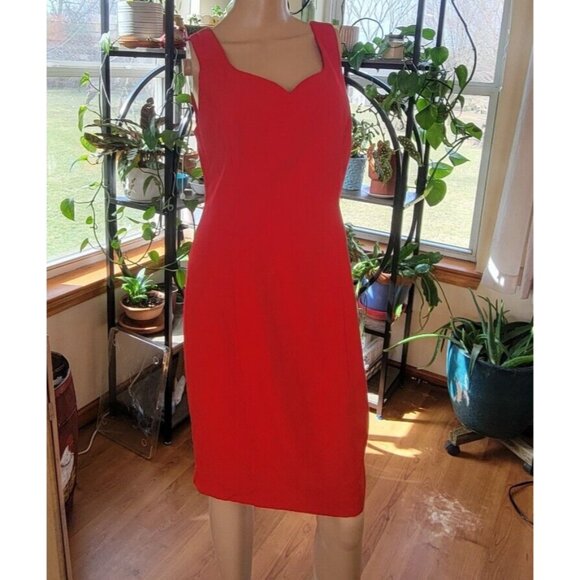 Lois Snyder Dani Max Sleeveless Dress Red Rayon Vintage Size 10 90s Y2k Retro - Picture 1 of 11
